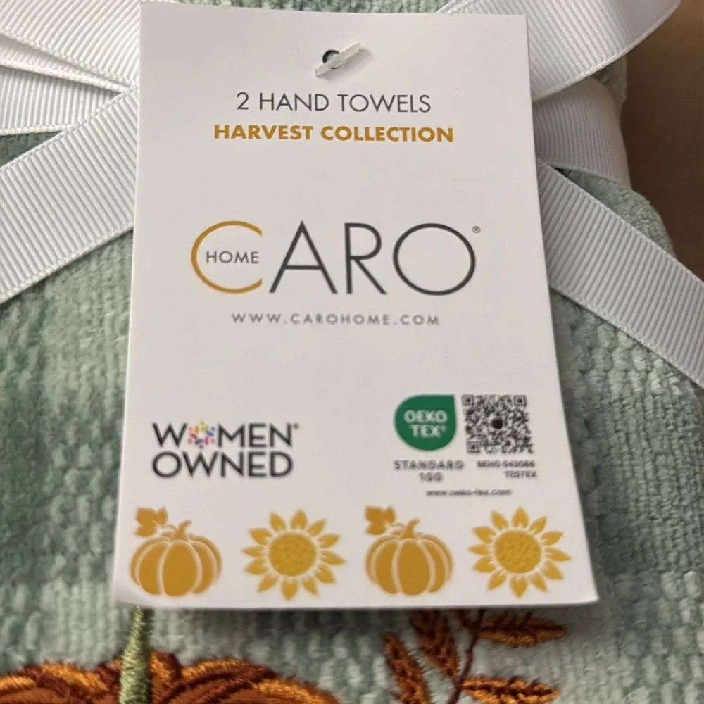 2pc CARO HOME Gingham Pumpkin Hand Towel Set With Fringe - SGMIST